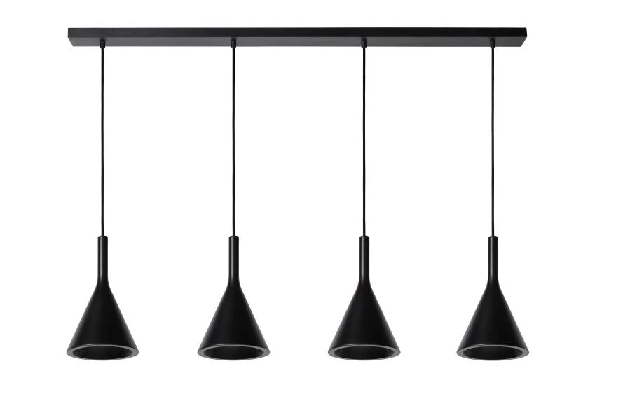 Lucide GIPSY - Pendant light - 4xE27 - Black - off